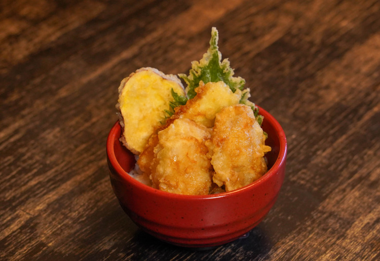 そば屋のミニとり天丼